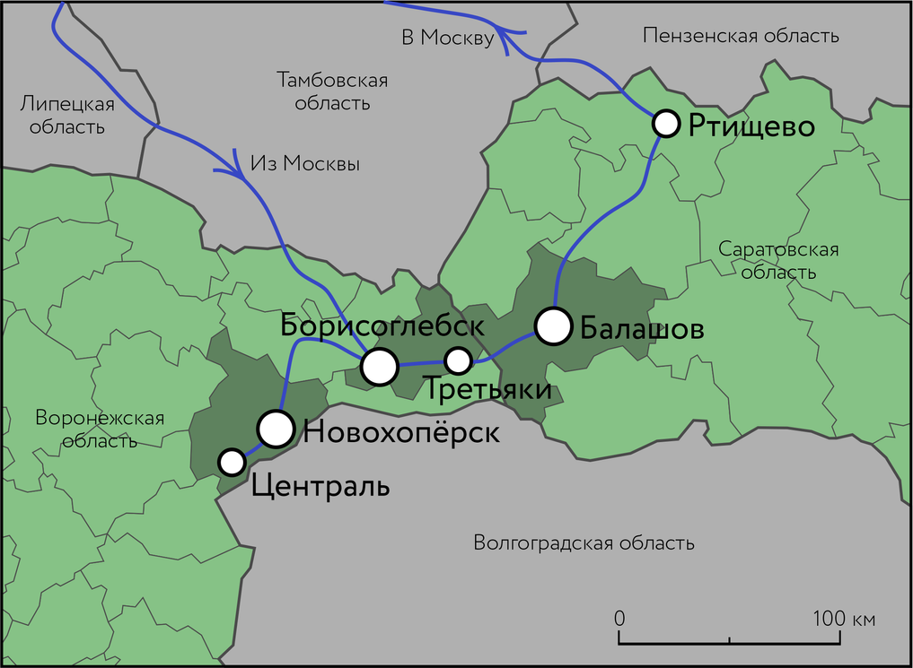 Карта ртищево области